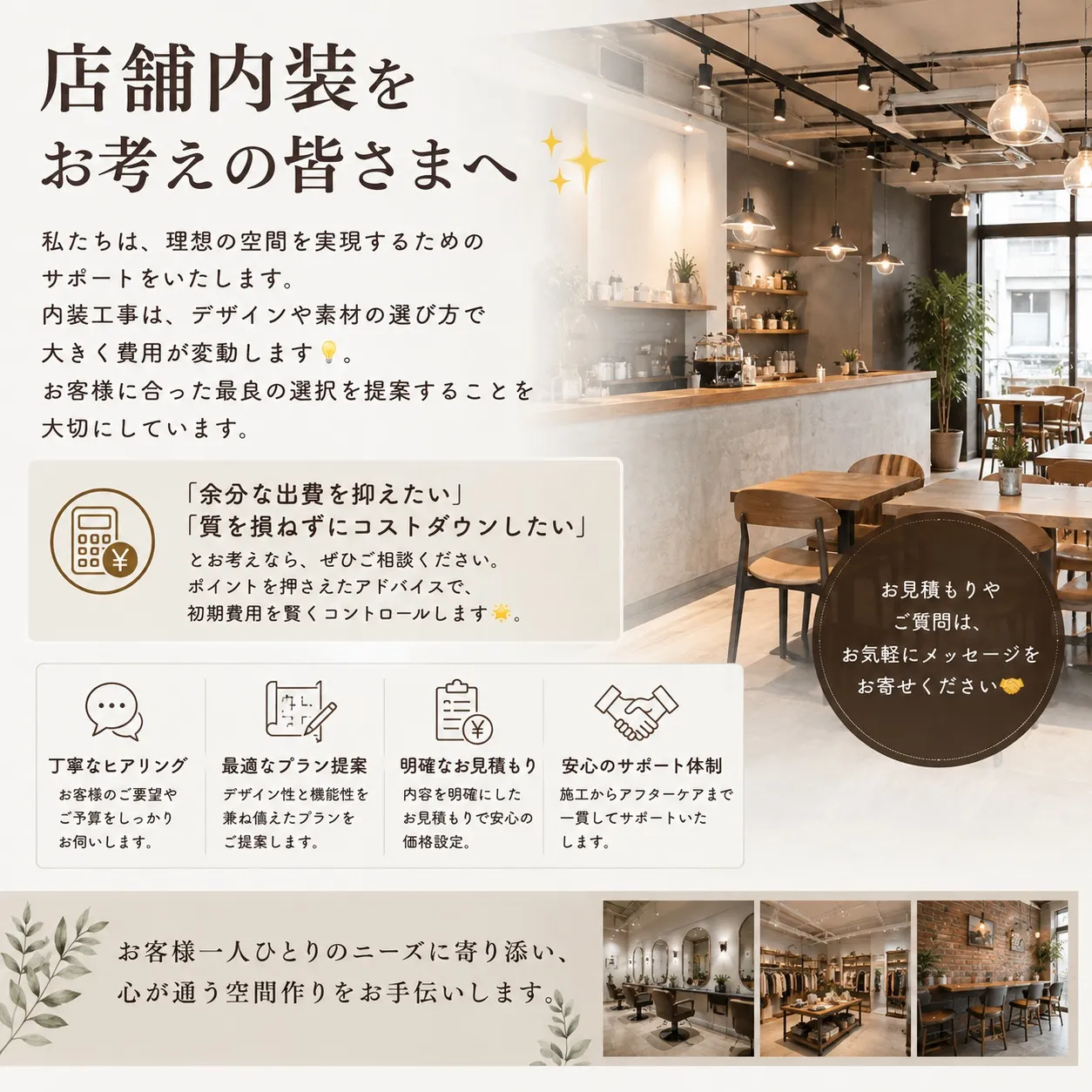 店舗内装をお考えの皆さまへ✨